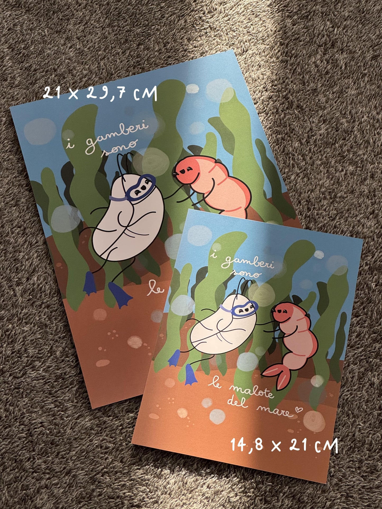 "I gamberi sono le malote del mare" - Illustrazione