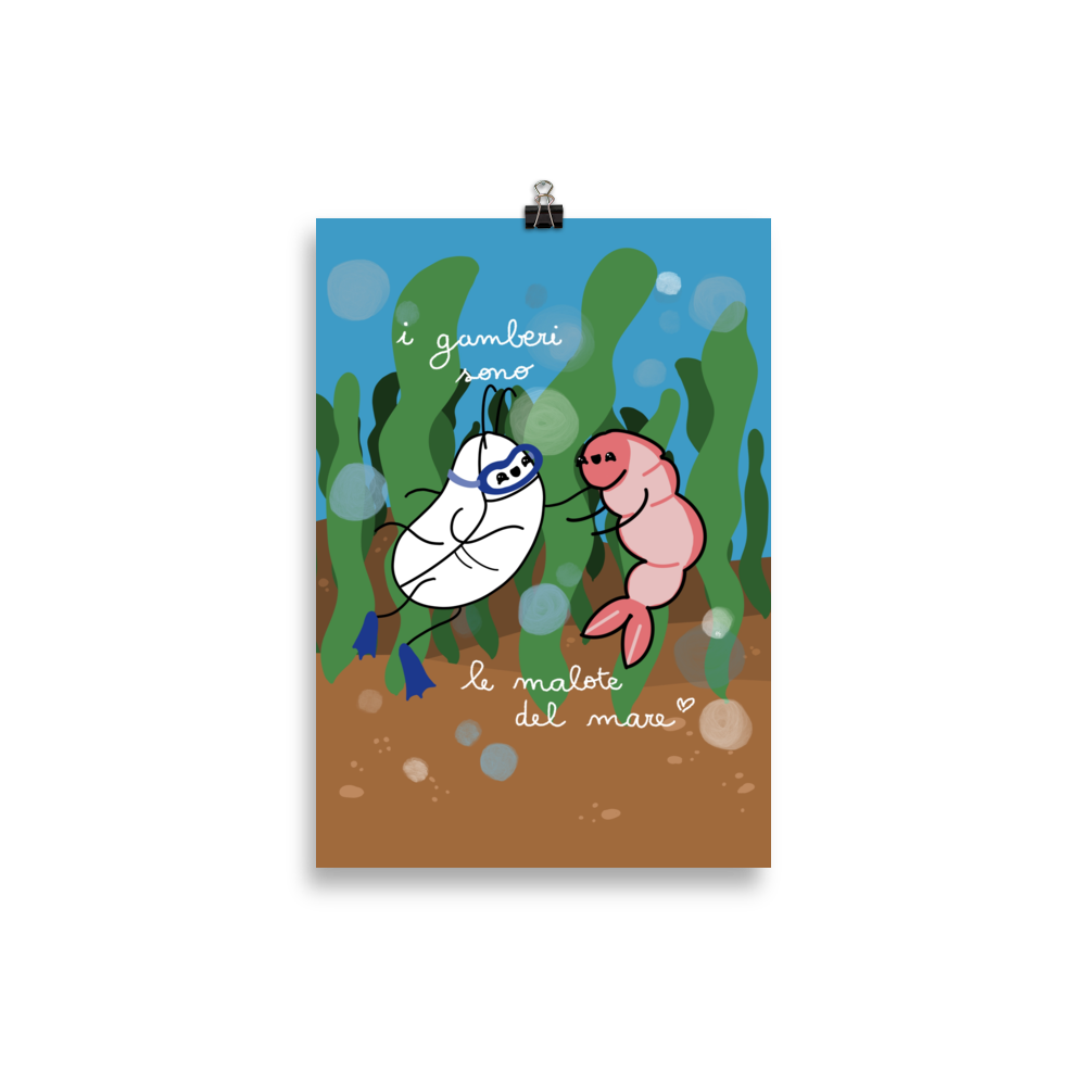 "I gamberi sono le malote del mare" - Illustrazione